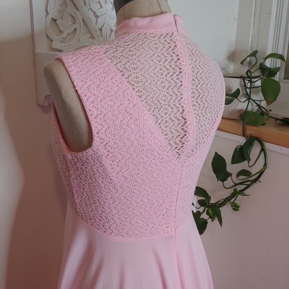 Vintage Pink Maxi Dress with Jacket - Picture 6 of 12